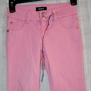 High waisted hot pink skinny jeans